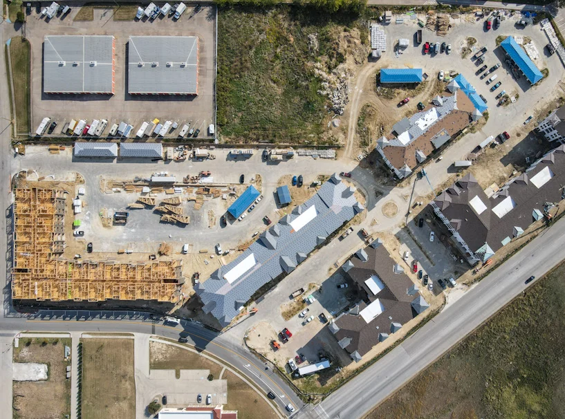 Large new construction roofing site