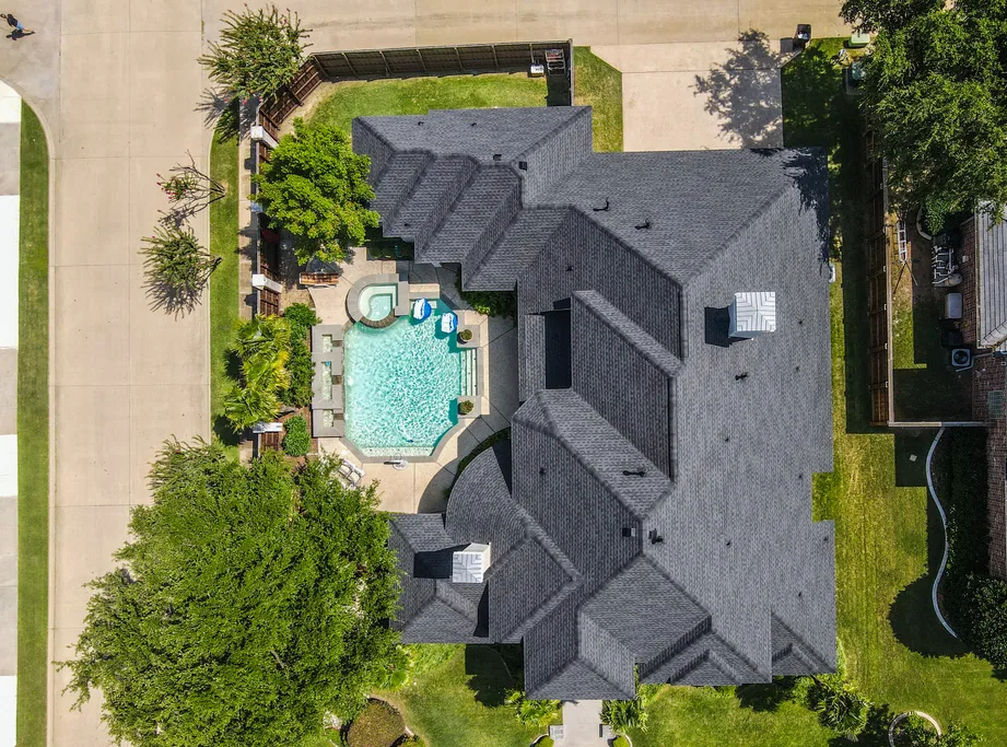 Completed residential roof