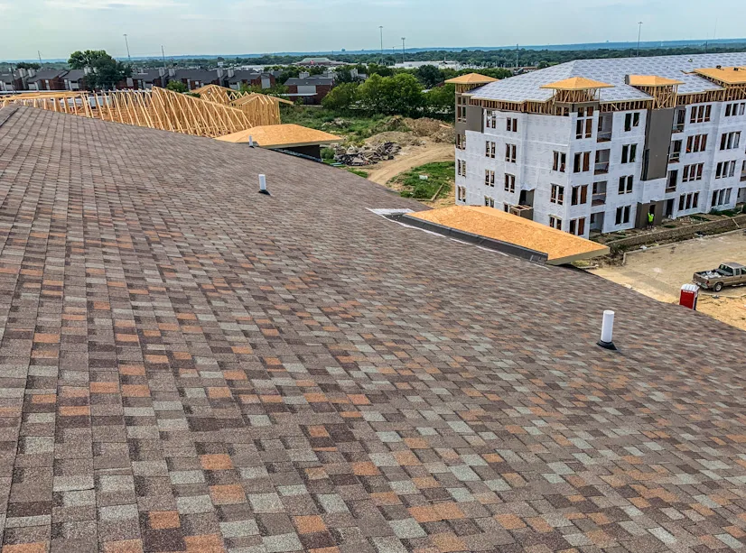 Roofing detail at multifamily site