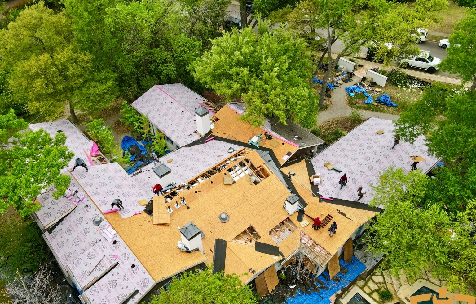 Custom home roof decking and underlayment