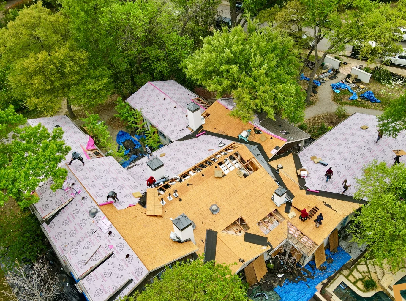 Roof installation in progress